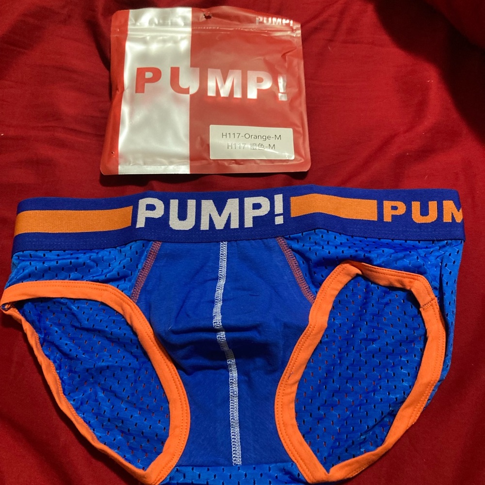 NWT PUMP! Men’s Medium Mesh Briefs Blue And Orange Amazing Feel Ask About Bundle